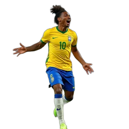 brazil, forward, neymo, celebrates transparent PNG cut-out