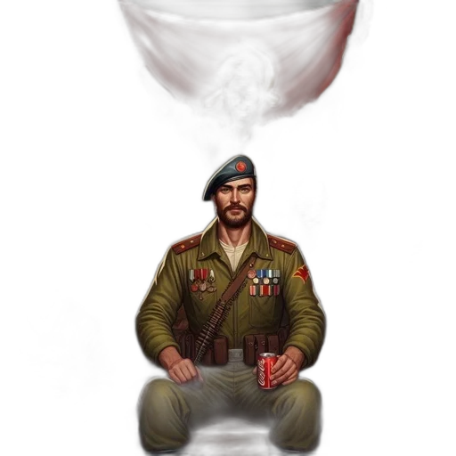 hat, face, jacket, weapon transparent PNG cut-out