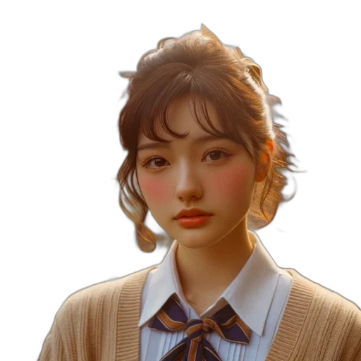 face, jacket, hair, creature transparent PNG cut-out