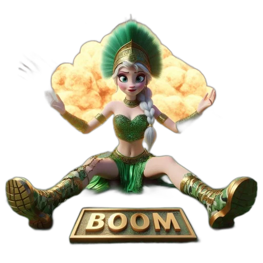 crown, staff, concept art, 3d render transparent PNG cut-out