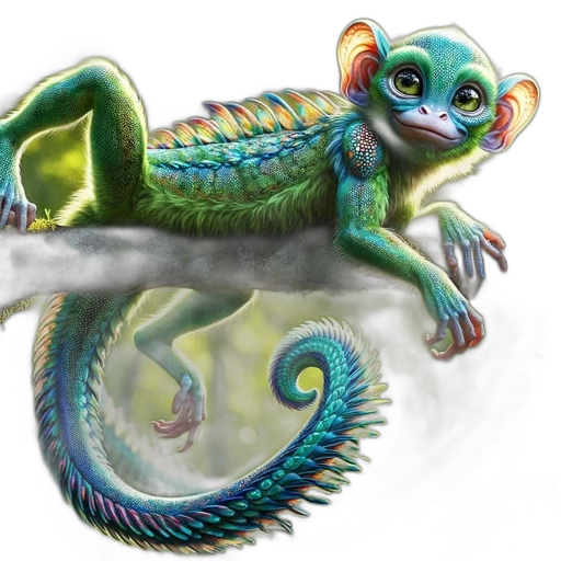 dragon, creature, animal, staff transparent PNG cut-out