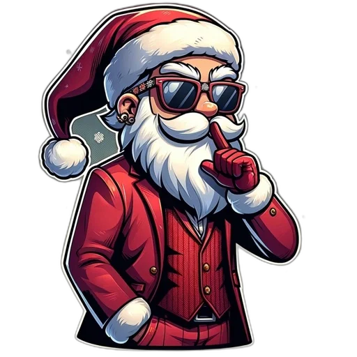 pixel art, cartoon, concept art, santa transparent PNG cut-out