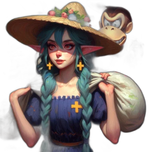 hat, staff, dress, mask transparent PNG cut-out