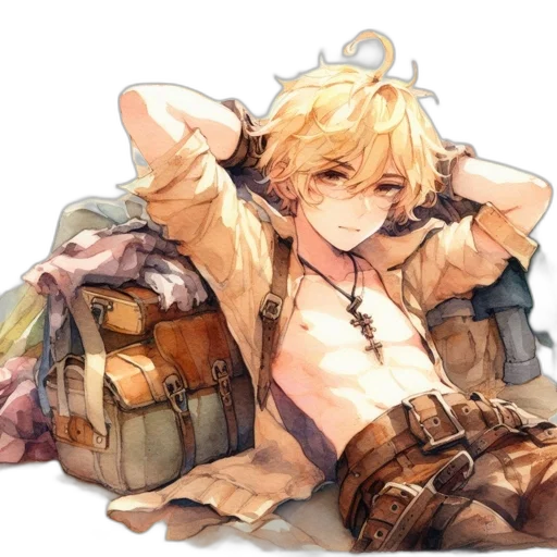 weapon, staff, jacket, concept art transparent PNG cut-out
