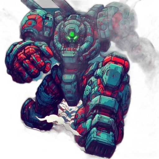robot, weapon, concept art, pixel art transparent PNG cut-out