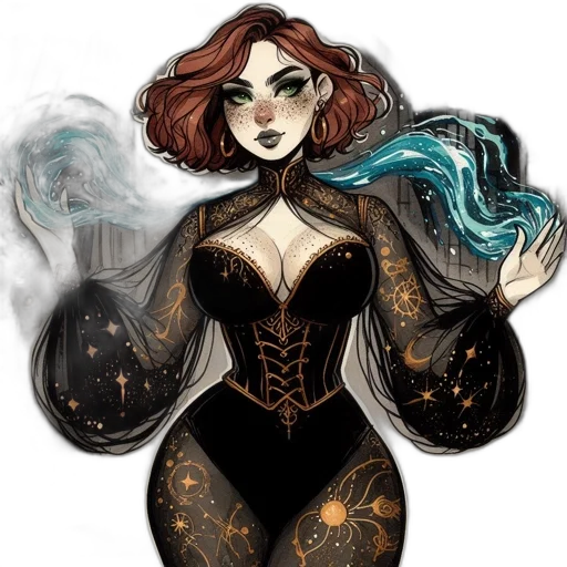 dress, fantasy art, concept art, comic book art transparent PNG cut-out