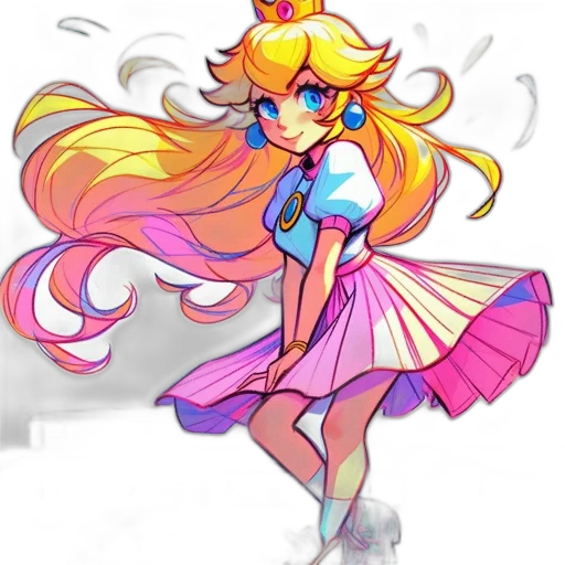 dress, staff, hair, crown transparent PNG cut-out
