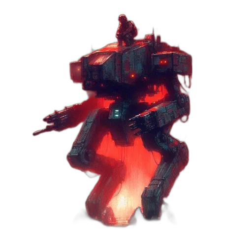 robot, creature, weapon, staff transparent PNG cut-out
