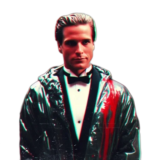 jacket, robot, face, vaporwave transparent PNG cut-out