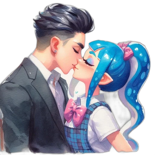 watercolor, anime, pixel art, concept art transparent PNG cut-out