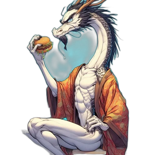 dragon, staff, creature, animal transparent PNG cut-out