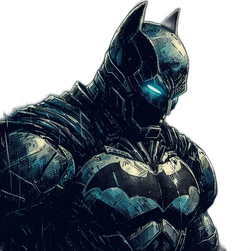 comic book art, concept art, batman, dressed transparent PNG cut-out