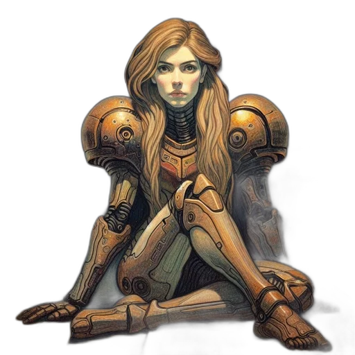 robot, face, staff, concept art transparent PNG cut-out