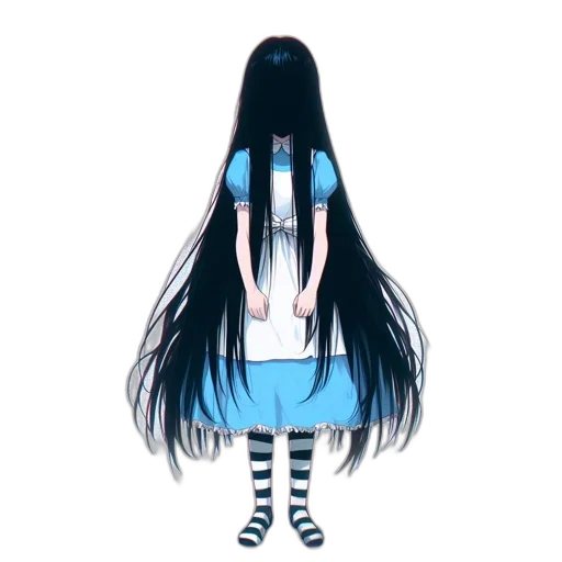 hair, dress, mask, creature transparent PNG cut-out