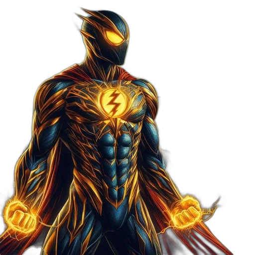 comic book art, concept art, fantasy art, golden transparent PNG cut-out