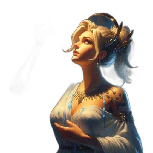 dress, face, staff, crown transparent PNG cut-out