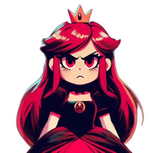 crown, dress, staff, hair transparent PNG cut-out