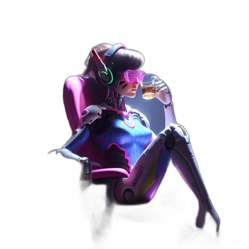 robot, jacket, weapon, staff transparent PNG cut-out