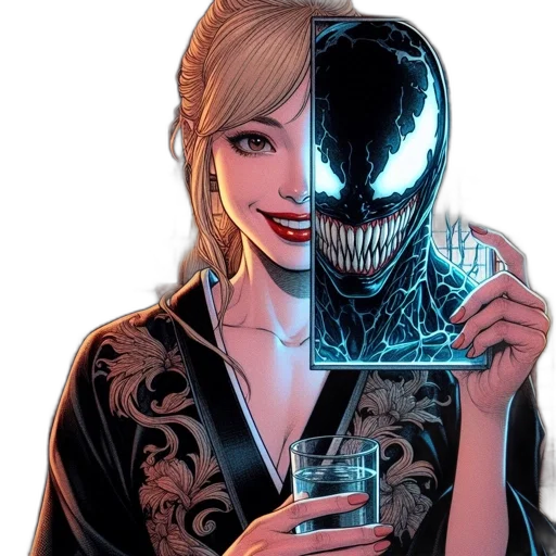 mask, comic book art, concept art, woman transparent PNG cut-out