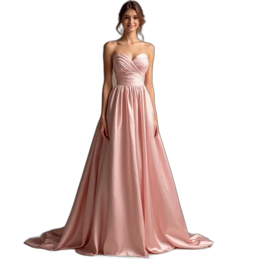 dress, pastel, strapless, satin transparent PNG cut-out