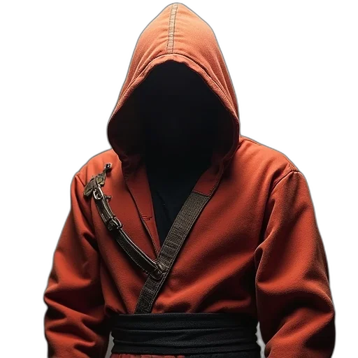 jacket, staff, sword, mask transparent PNG cut-out