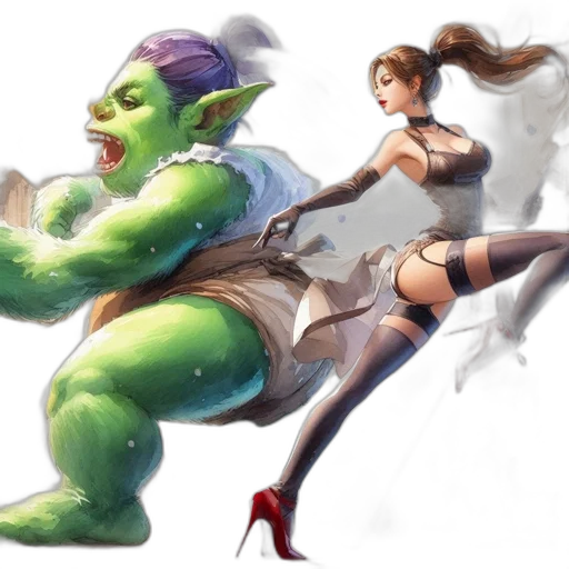 fantasy art, concept art, comic book art, photorealistic transparent PNG cut-out
