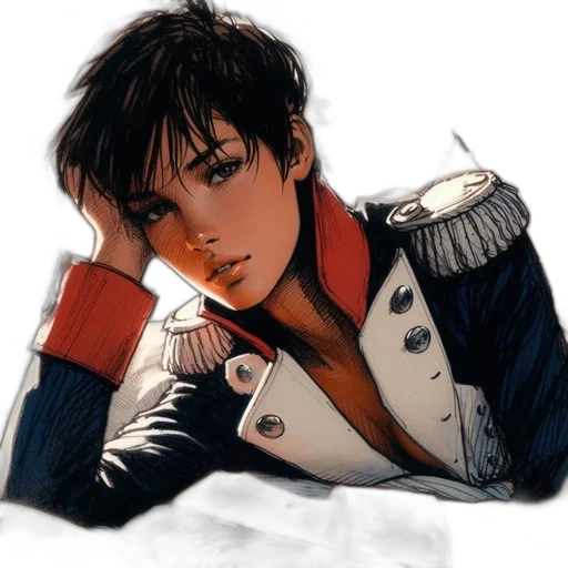 jacket, comic book art, concept art, watercolor transparent PNG cut-out