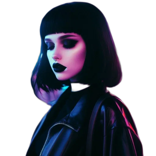 jacket, face, hair, creature transparent PNG cut-out