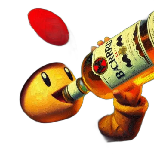 bottle, weapon, 3d render, pixel art transparent PNG cut-out