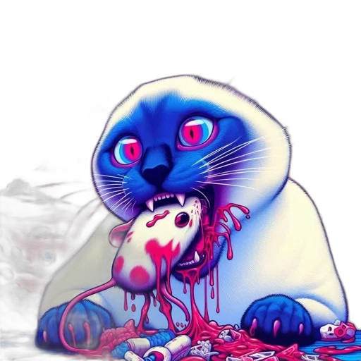 creature, concept art, pixel art, vaporwave transparent PNG cut-out