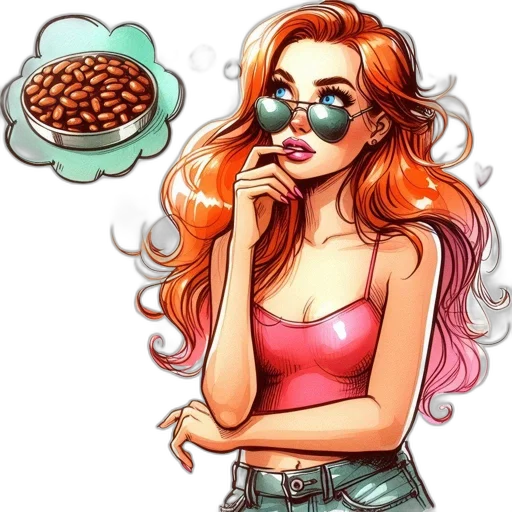 food, cartoon, comic book art, photorealistic transparent PNG cut-out