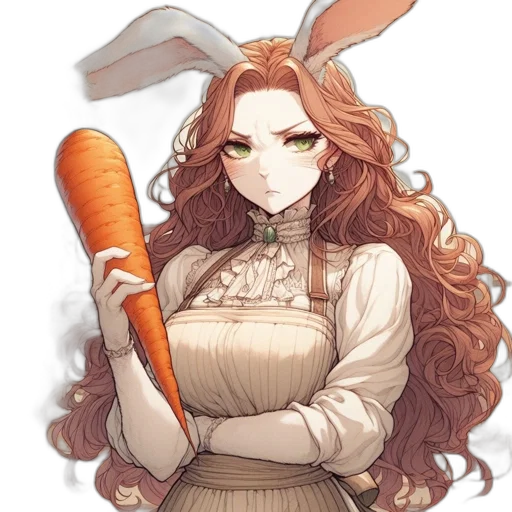 staff, weapon, hair, dress transparent PNG cut-out