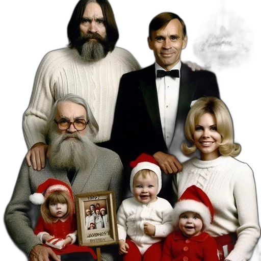 photorealistic, festive, family, gathering transparent PNG cut-out