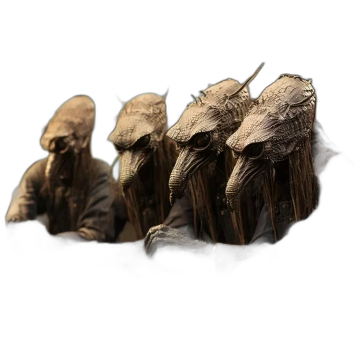 mask, hat, creature, staff transparent PNG cut-out