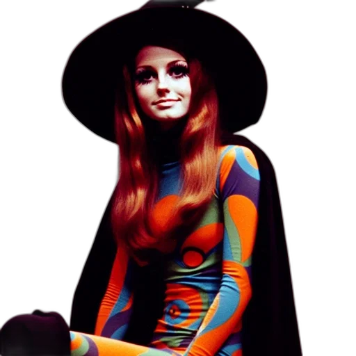 dress, hat, colorful, neon transparent PNG cut-out