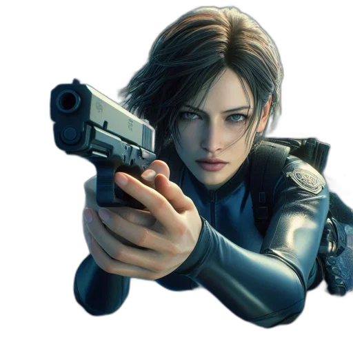weapon, jacket, concept art, photorealistic transparent PNG cut-out