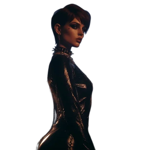 dress, jacket, staff, robot transparent PNG cut-out