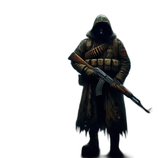 weapon, sword, staff, jacket transparent PNG cut-out
