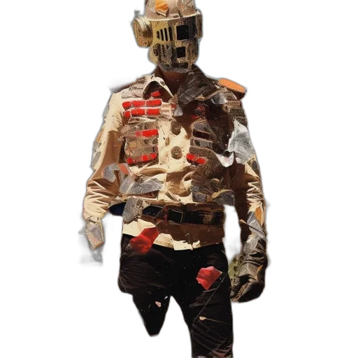 jacket, robot, mask, creature transparent PNG cut-out