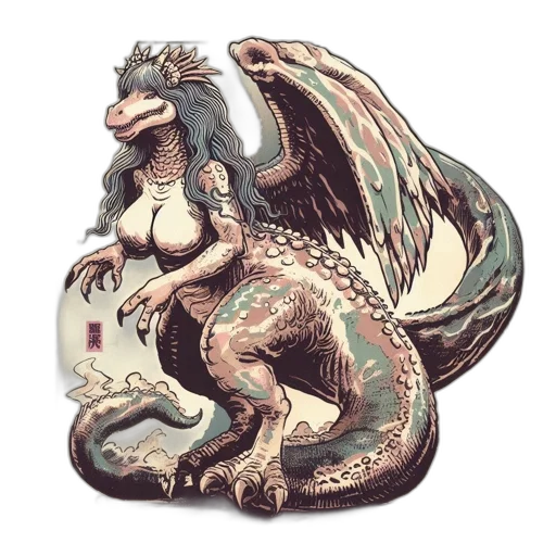 dragon, creature, animal, fantasy art transparent PNG cut-out
