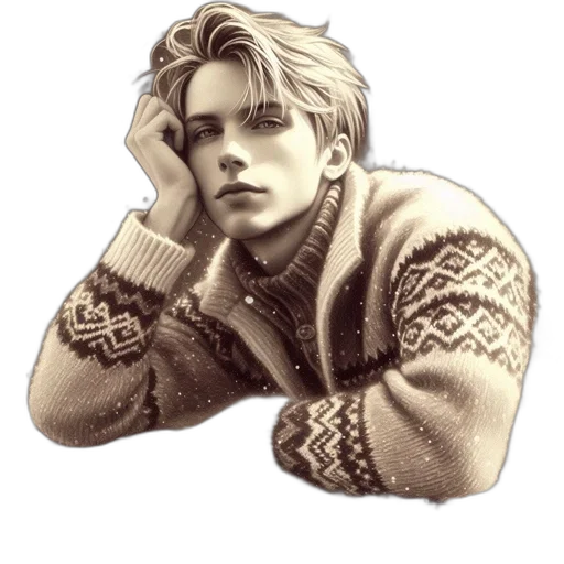 jacket, face, photorealistic, pixel art transparent PNG cut-out