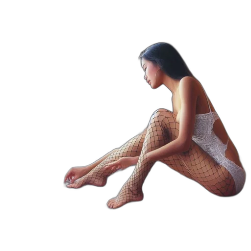 dress, jewelry, shoes, hair transparent PNG cut-out