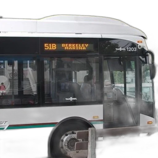 white, bus, route, number transparent PNG cut-out