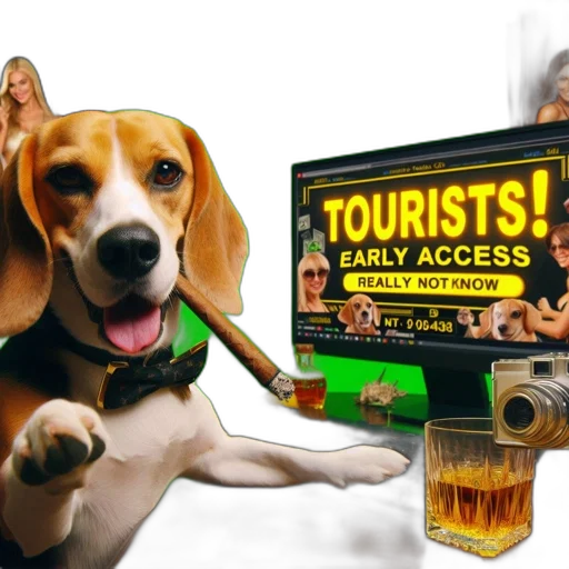 staff, 3d render, dog, formal transparent PNG cut-out