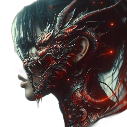 dragon, face, mask, creature transparent PNG cut-out