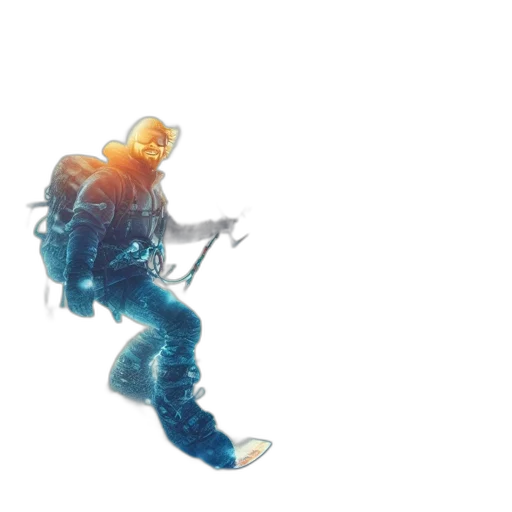 robot, jacket, staff, creature transparent PNG cut-out