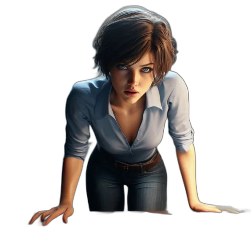 jacket, staff, face, concept art transparent PNG cut-out