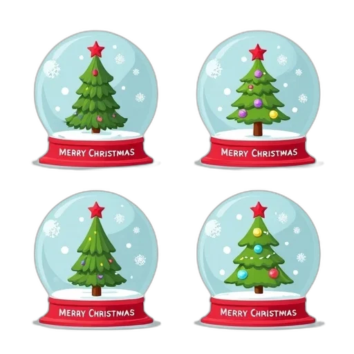 collection, four, christmas-themed, illustrations transparent PNG cut-out