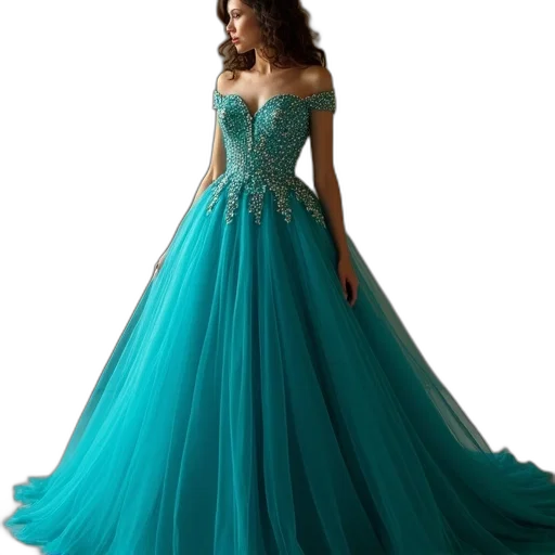 dress, blue, colorful, green transparent PNG cut-out