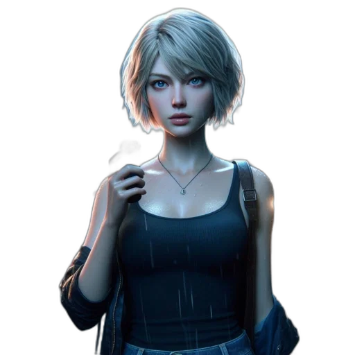 face, dress, jacket, weapon transparent PNG cut-out